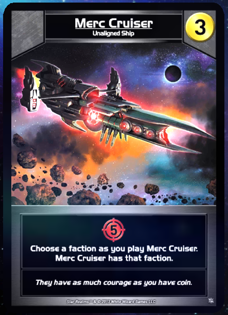 Merc Cruiser card. Can change factions